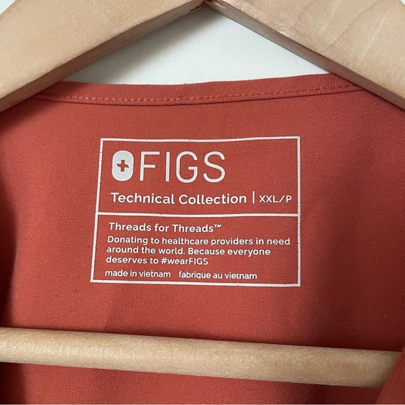 Figs Catarina One-Pocket Scrub Top Orange Size XXL Petite - Picture 3 of 6